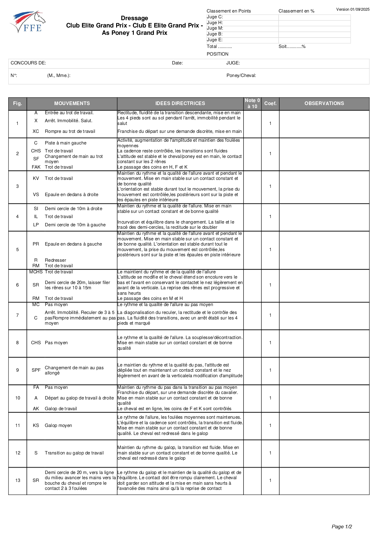 reprise dressage club Elite page 1